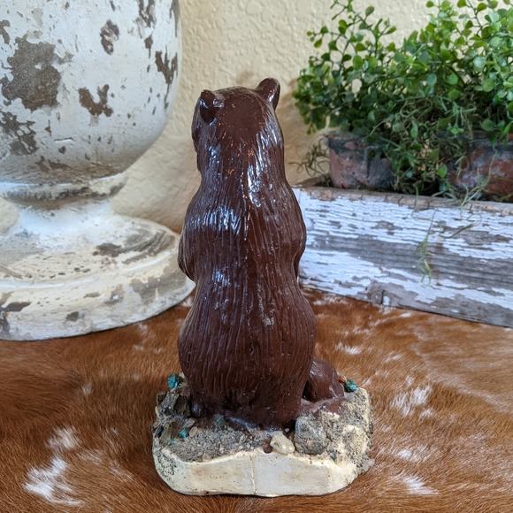 Vtg Plaster Chalkware Bear Cubs Statue Figurine - Picture 4 of 11